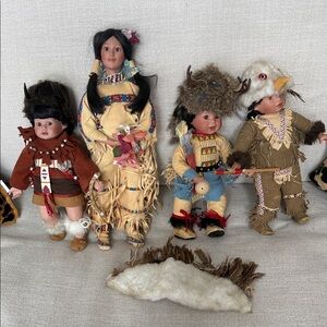 Handcrafted Cultural Dolls Set with Traditional Attire